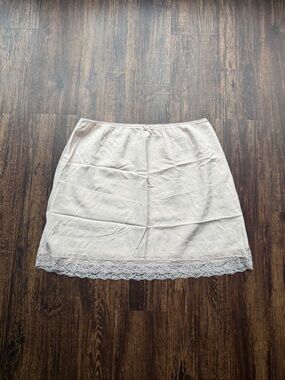 NWT American Eagle Pink Lace Trim Mini Slip Skirt Coquette Boho Fairy Y2K - XL